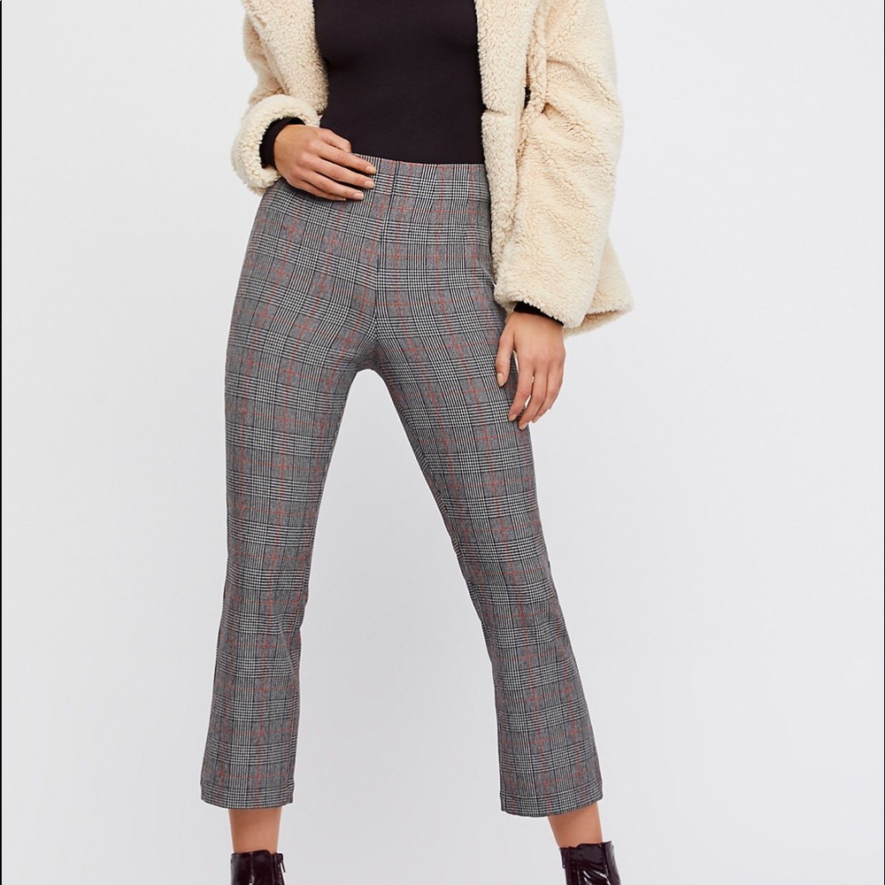 NWT Free People Cropped Plaid Pants